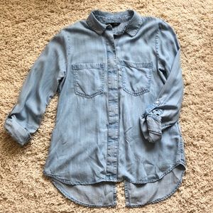 BR Tencel Light Wash Chambray Button Up Shirt